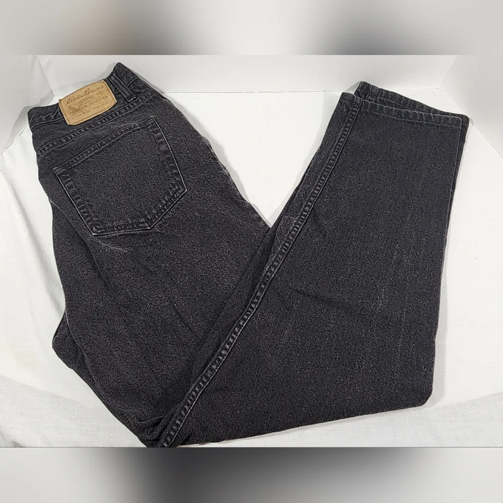 VINTAGE 90s EDDIE BAUER OUTDOORS WOMEN'S JEANS, SIZE 12, BLACK